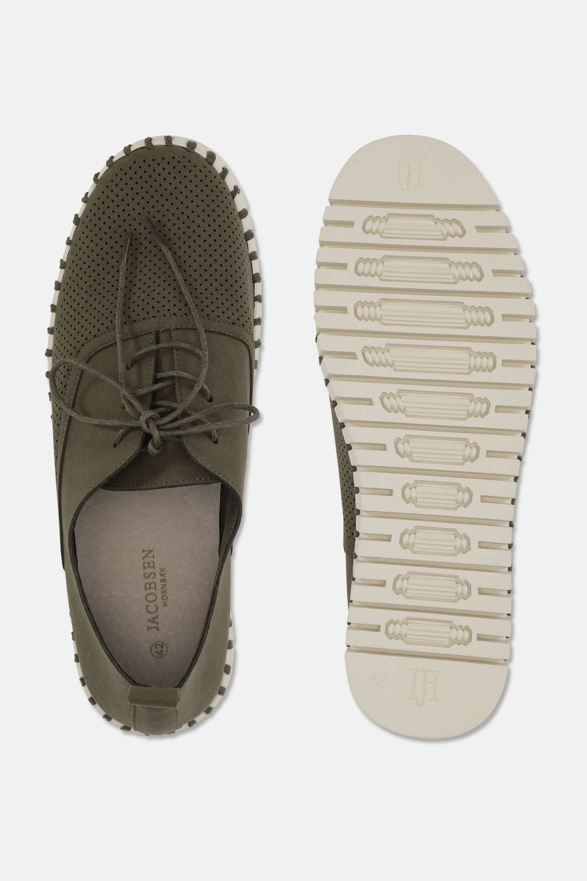 Herresko Med Lisser - Deep Olive Pearled Ivory